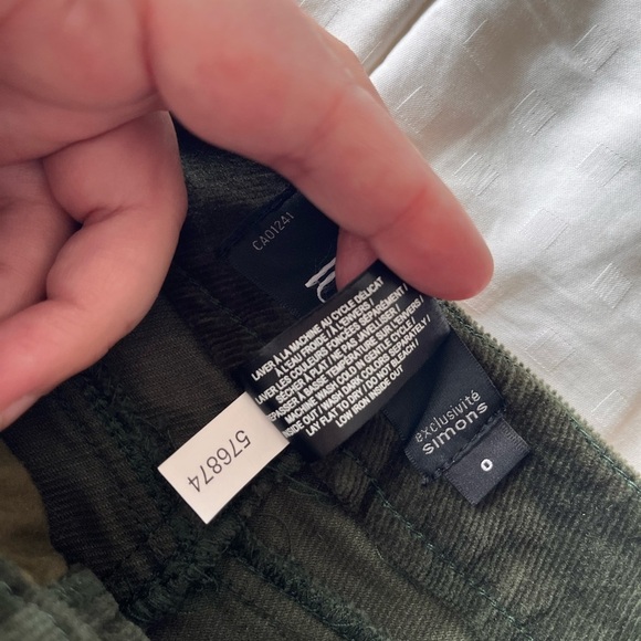 NWT Simons Straight Leg Corduroy Trouser 0 Green - Picture 5 of 14